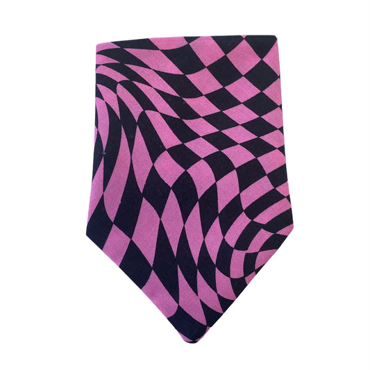 Pink And Black Checkered Bandana image 0